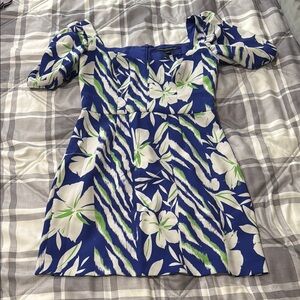 French Connection Blue and Green Floral Mini Dress